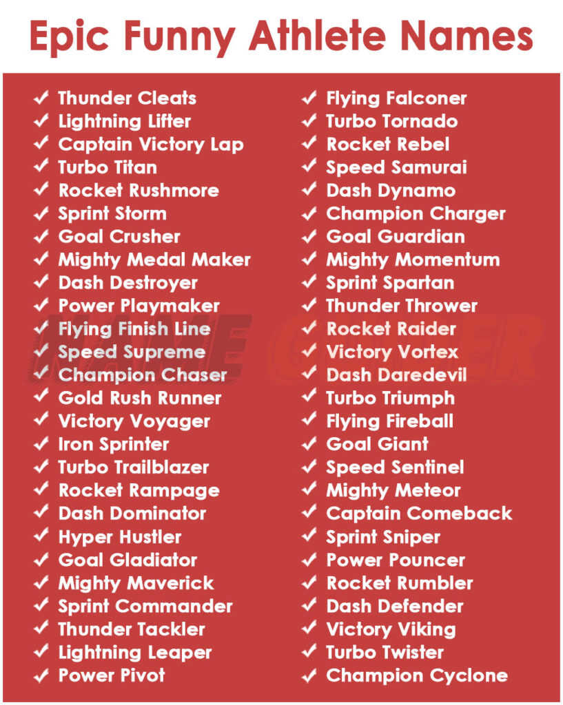 Epic Funny Athlete Names
