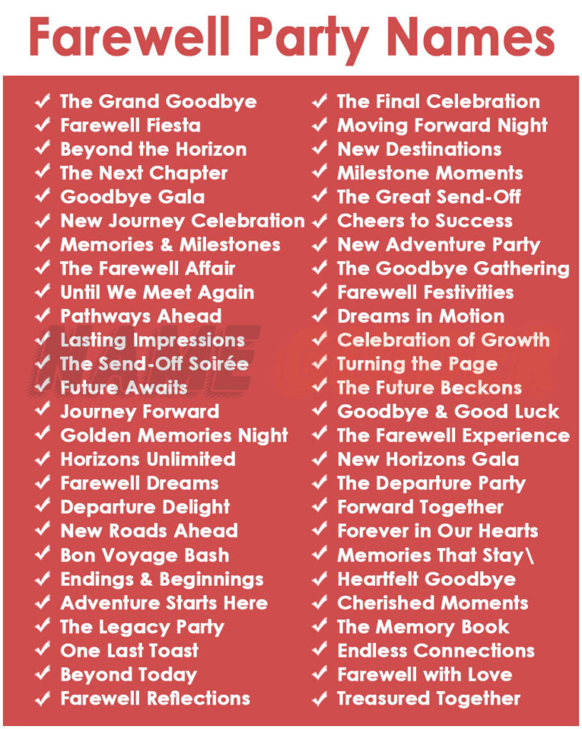 Farewell Party Name
