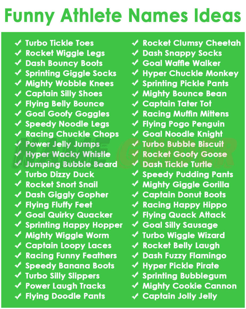Funny Athlete Names Ideas
