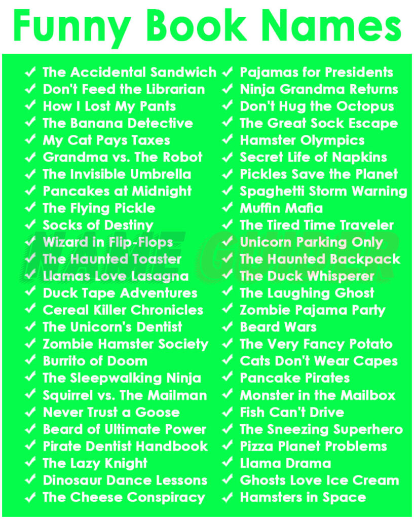 Funny Book Names Ideas