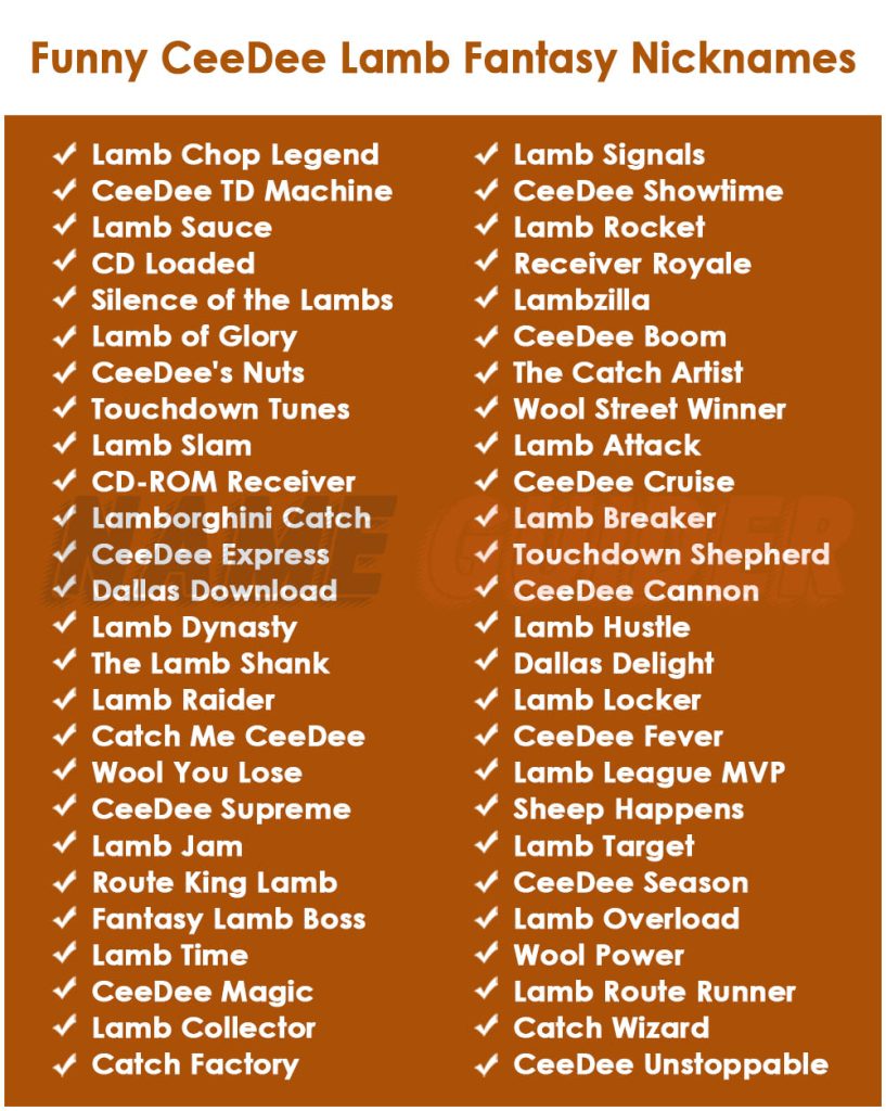 Funny CeeDee Lamb Fantasy Nicknames