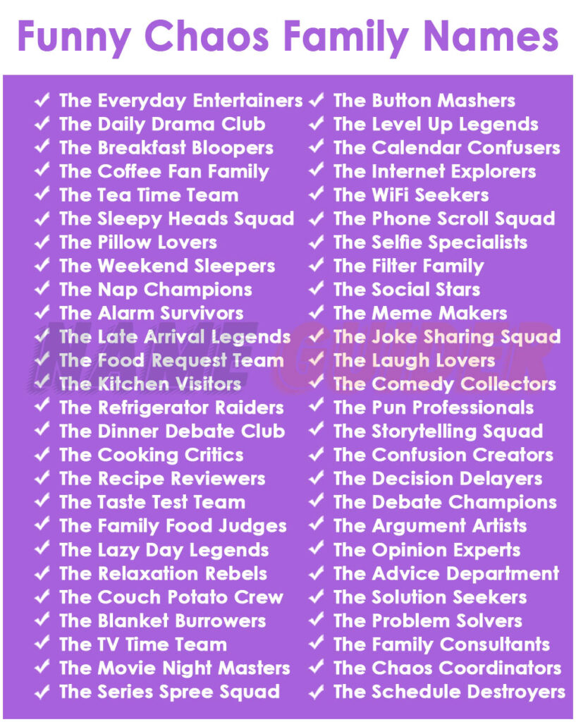 Funny Chaos Family Names