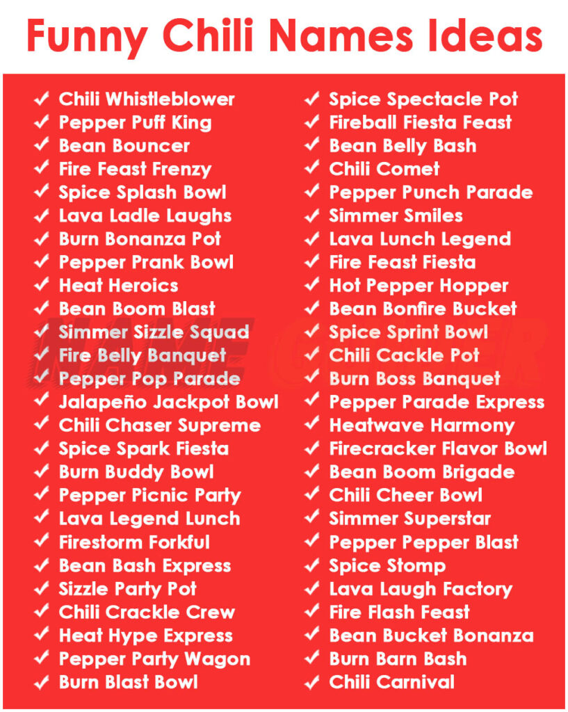 Funny Chili Names Ideas