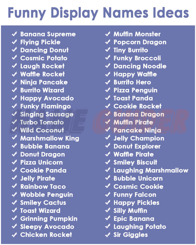 Funny Display Names Ideas