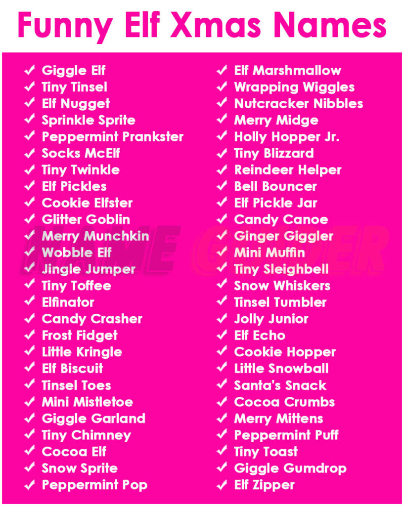 Funny Elf Xmas Names