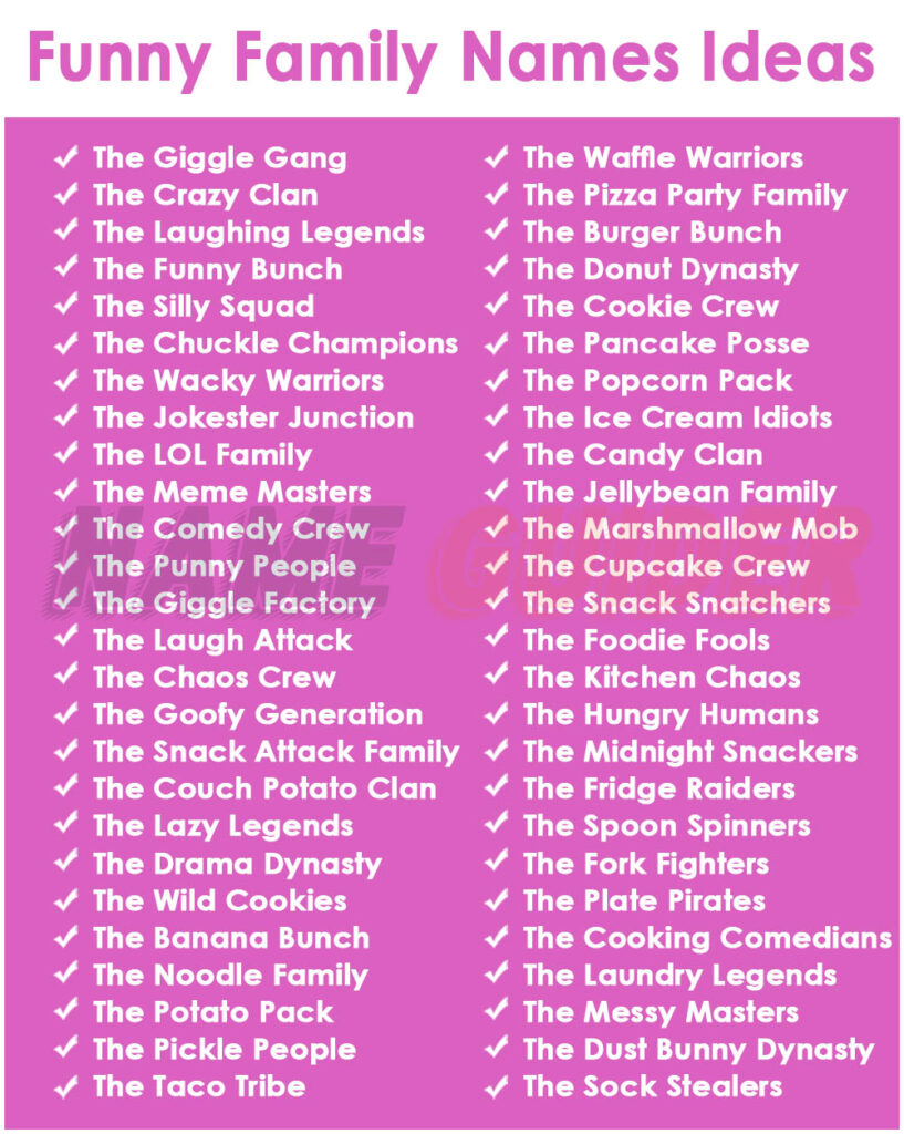 Funny Family Names Ideas​