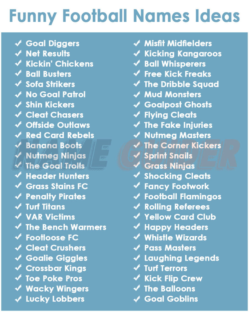 Funny Football Names Ideas