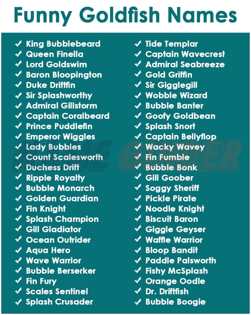 Funny Goldfish Names Ideas