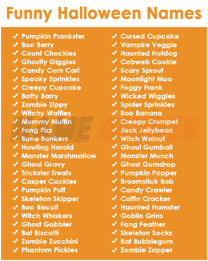 Funny Halloween Names Ideas