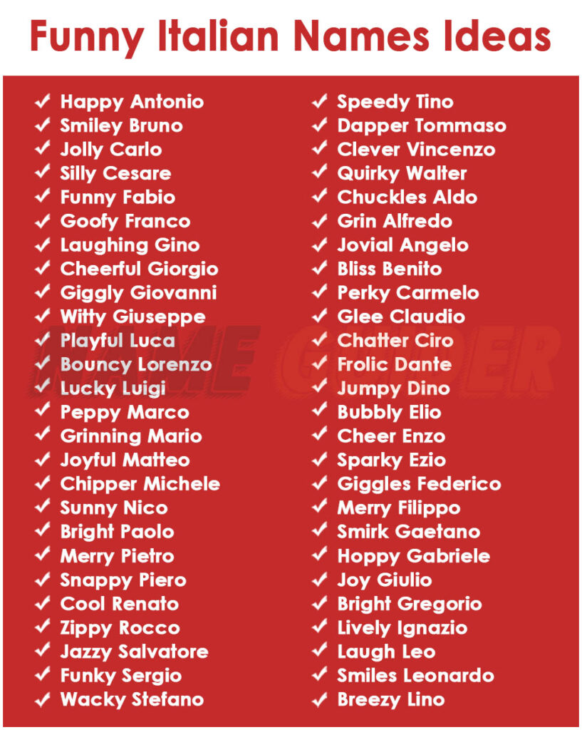 Funny Italian Names Ideas