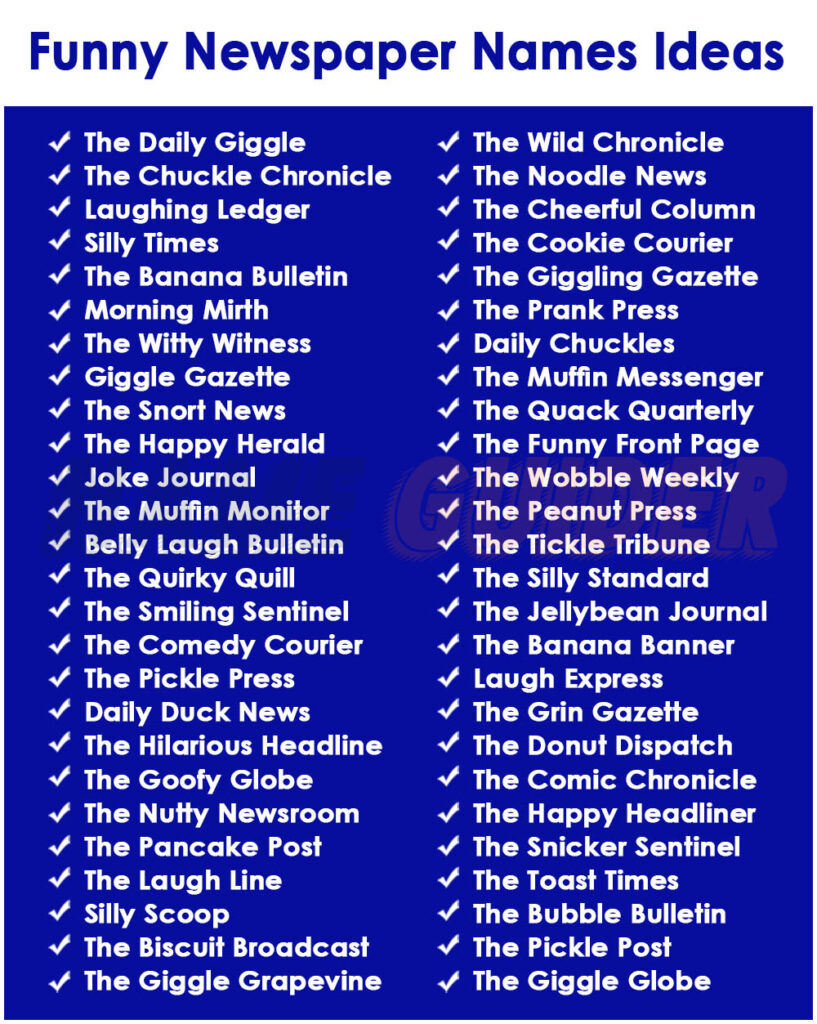 Funny Newspaper Names Ideas