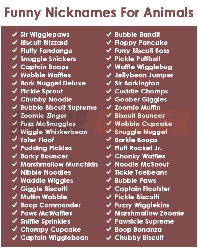 Funny Nickname For Animals