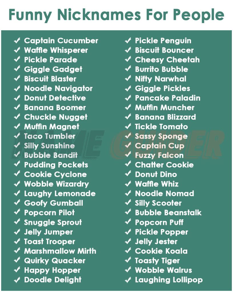 Funny Nickname For People​