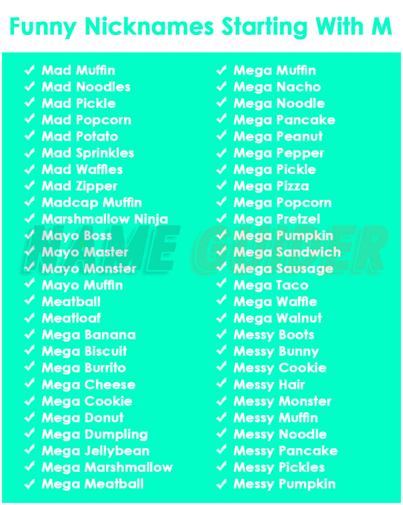 Funny Nicknames Starting With M