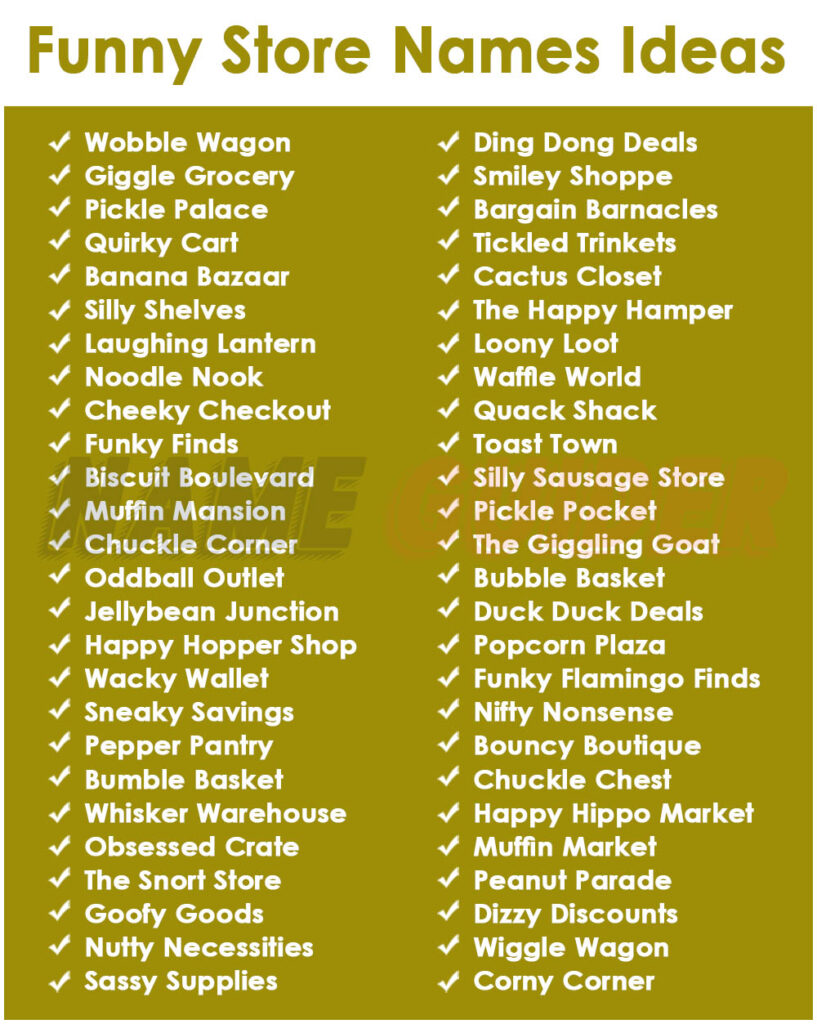 Funny Store Names Ideas