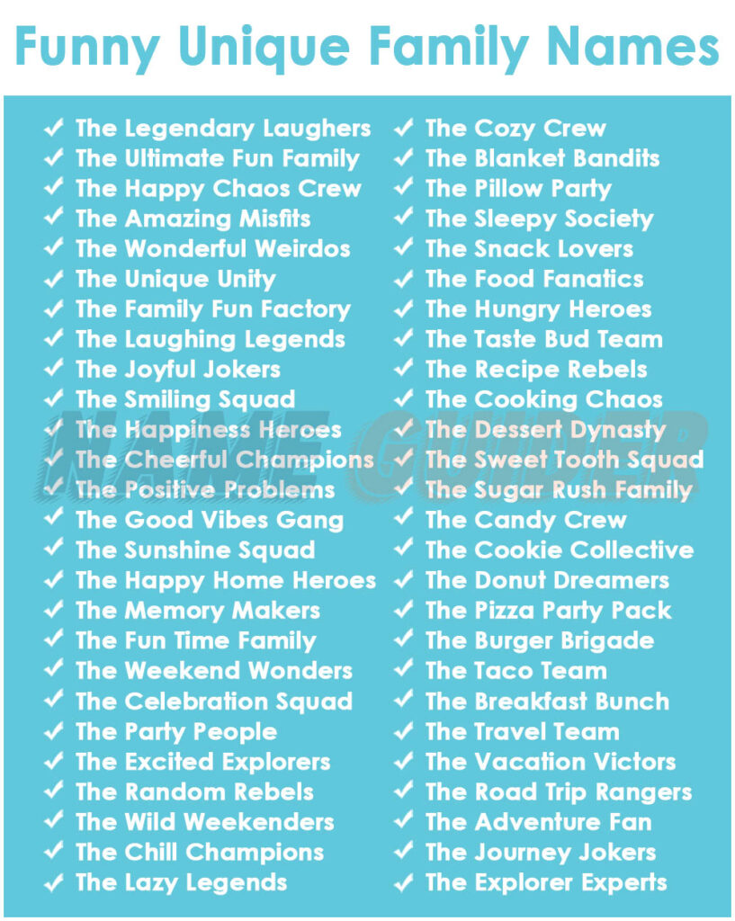 Funny Unique Family Names