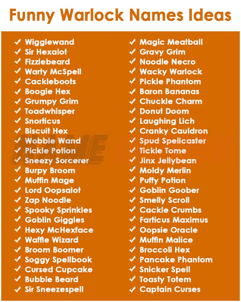 Funny Warlock Names Ideas