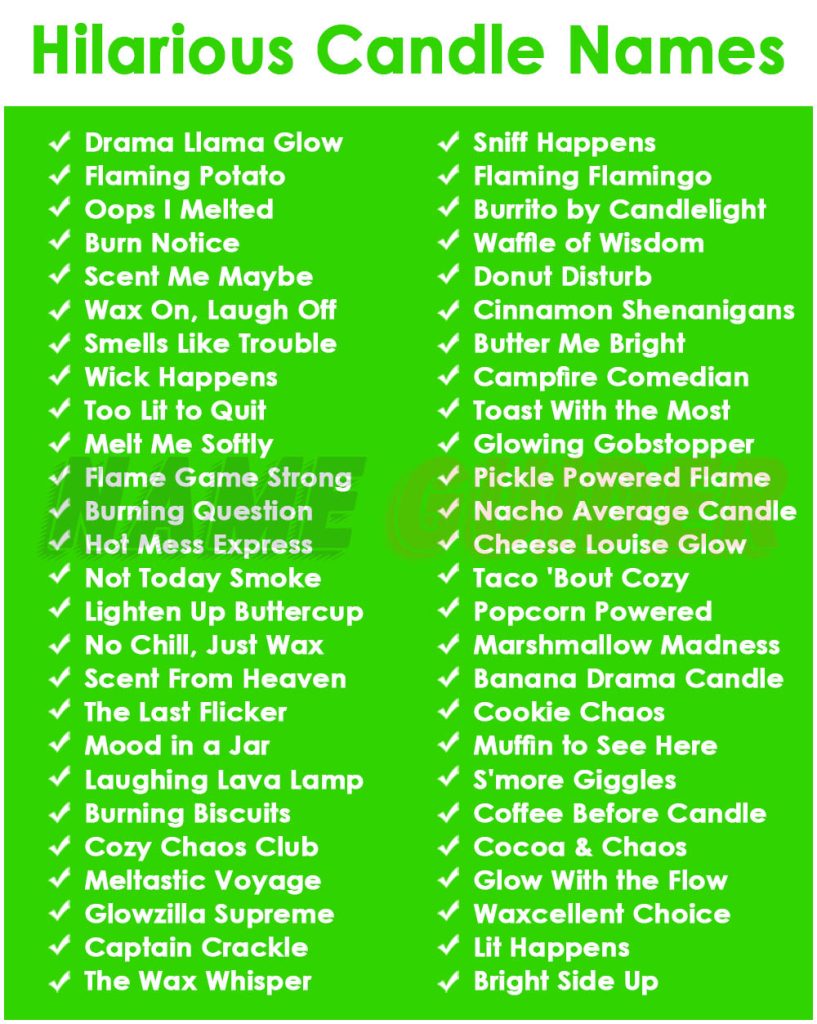 Hilarious Candle Names
