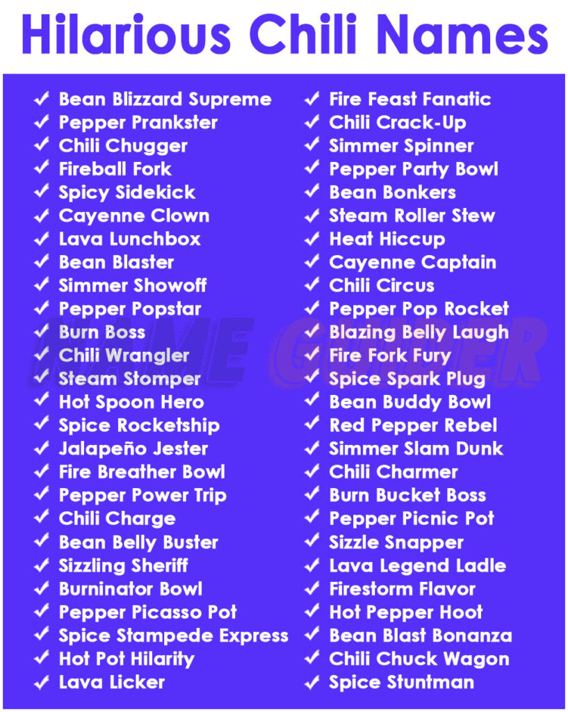 Hilarious Chili Names