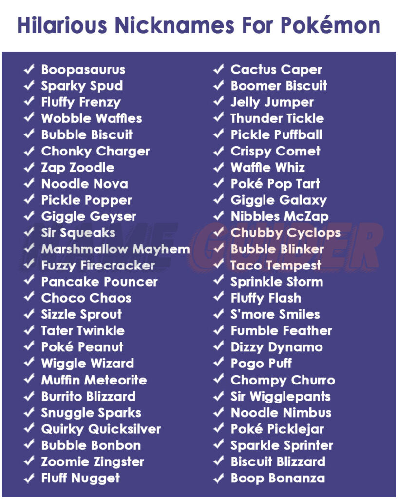 Hilarious Nicknames For Pokémon