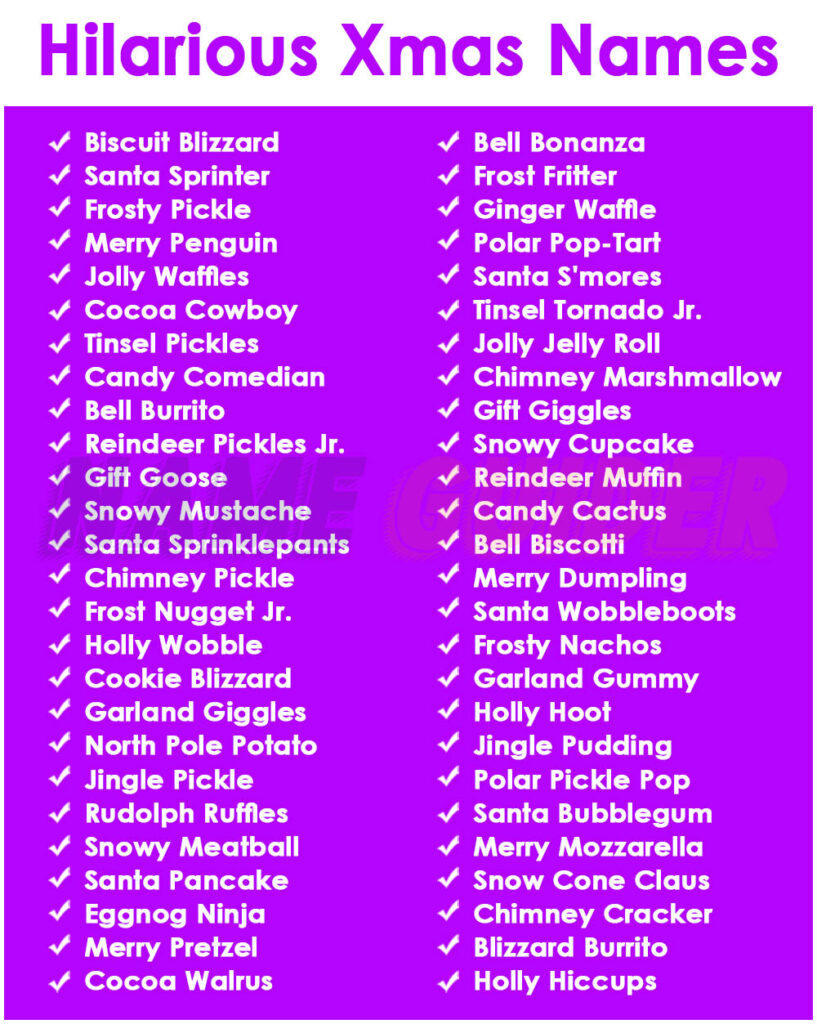 Hilarious Xmas Names