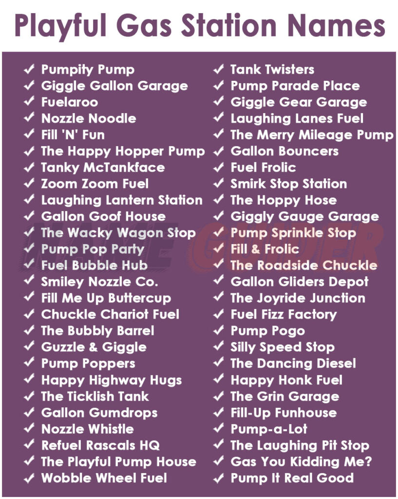 Playful Gas Station Names