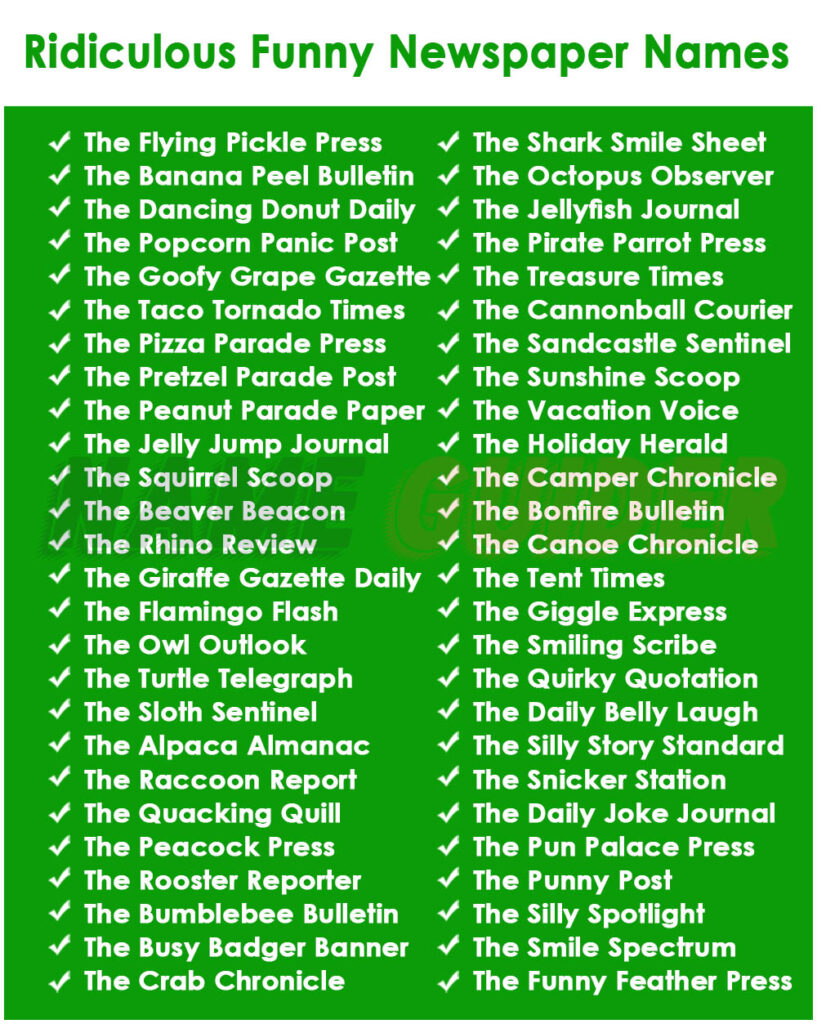 Ridiculous Funny Newspaper Names