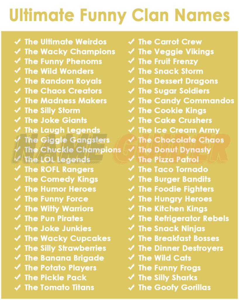 Ultimate Funny Clan Names