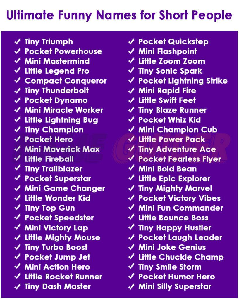 Ultimate Funny Names for Short People