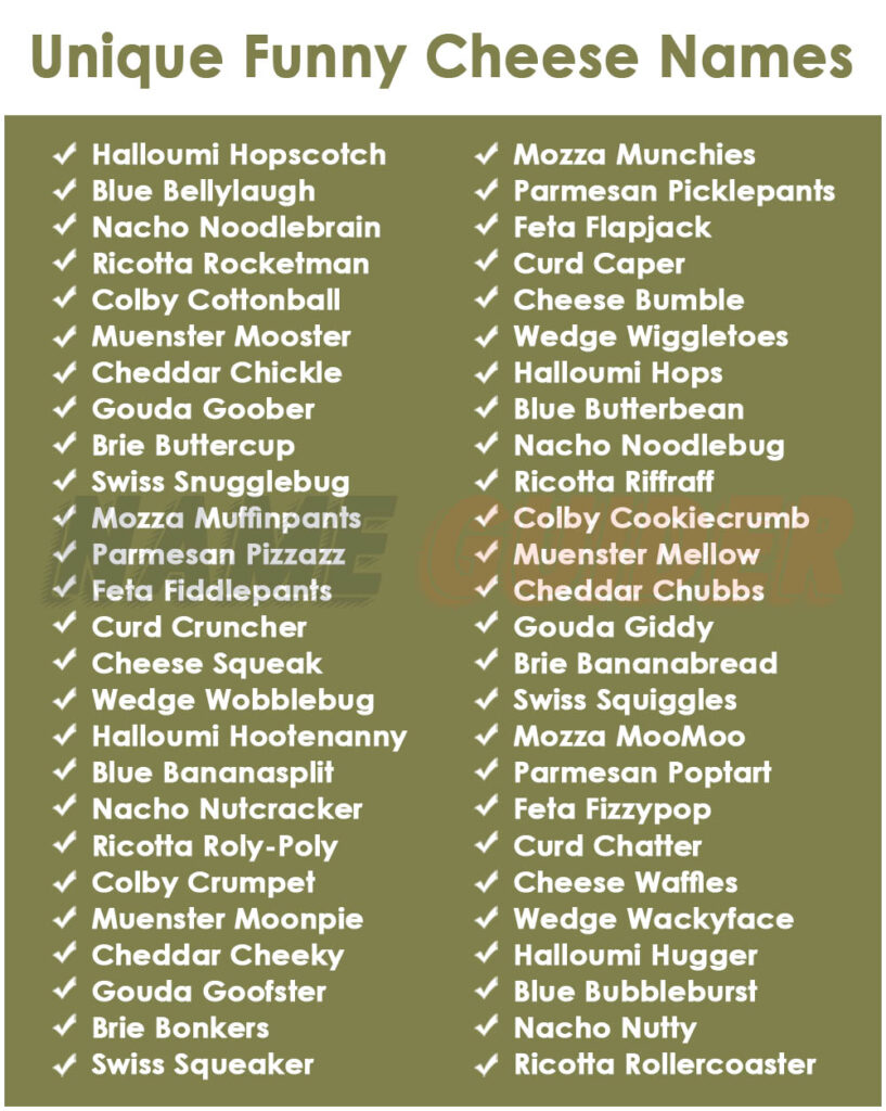 Unique Funny Cheese Names