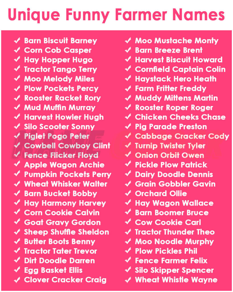 Unique Funny Farmer Names