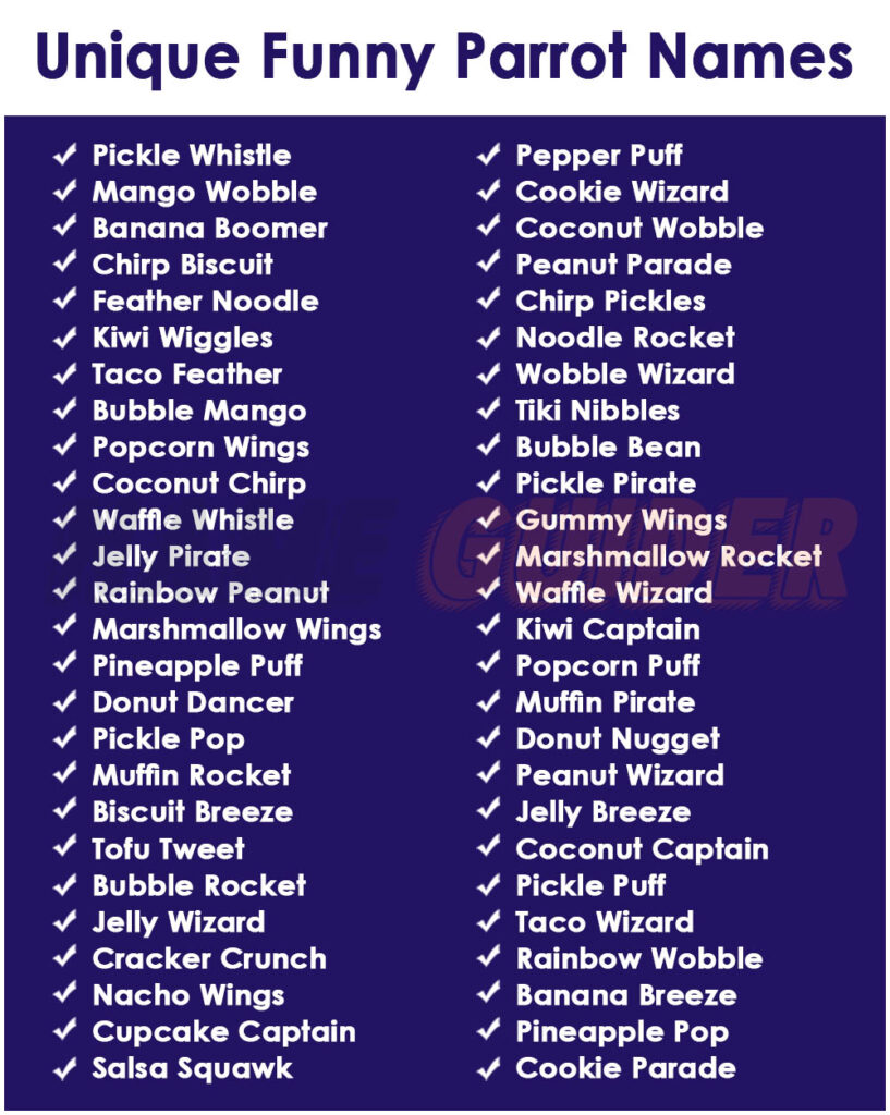 Unique Funny Parrot Names