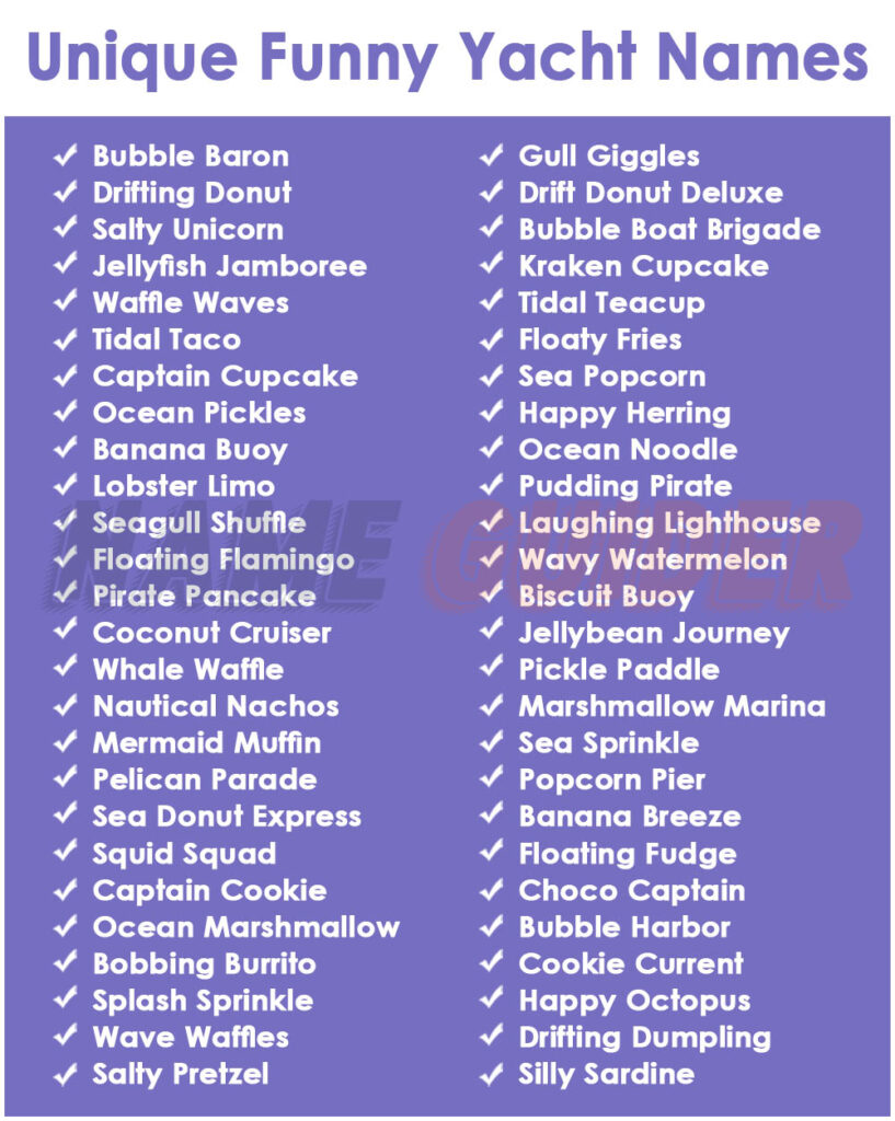 Unique Funny Yacht Names
