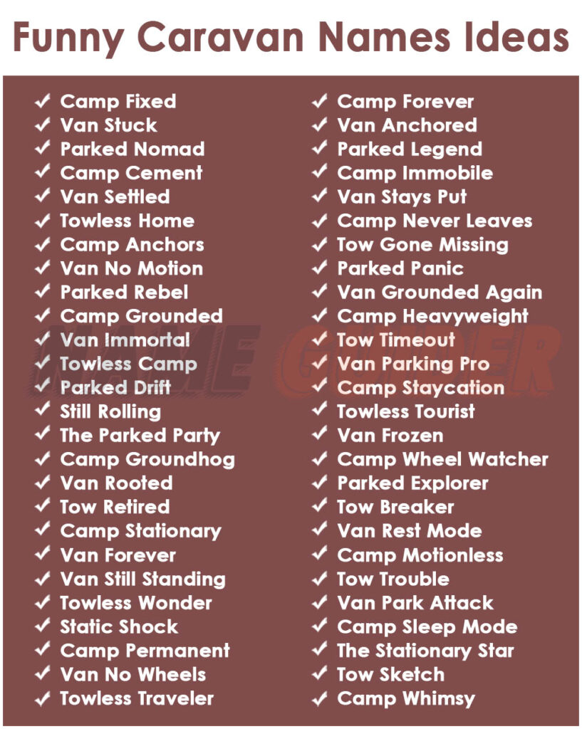 Funny Caravan Names Ideas​