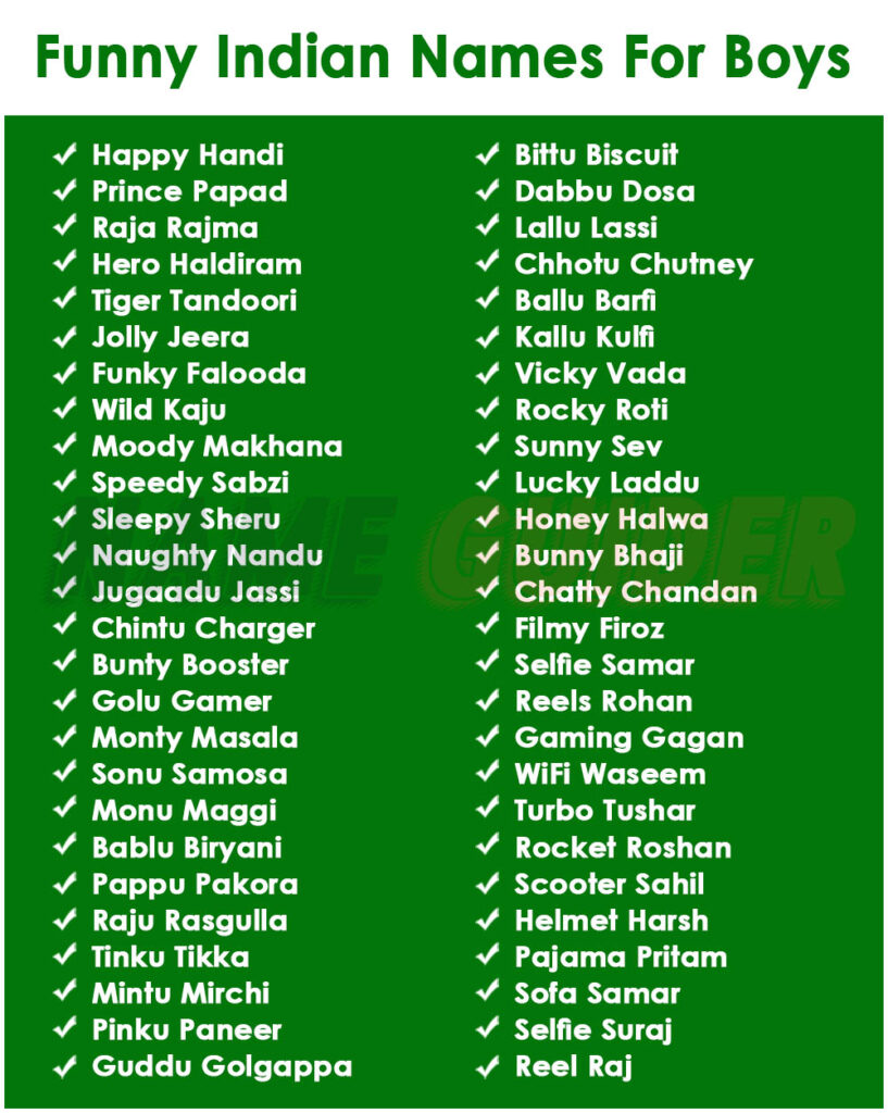 Funny Indian Names For Boys