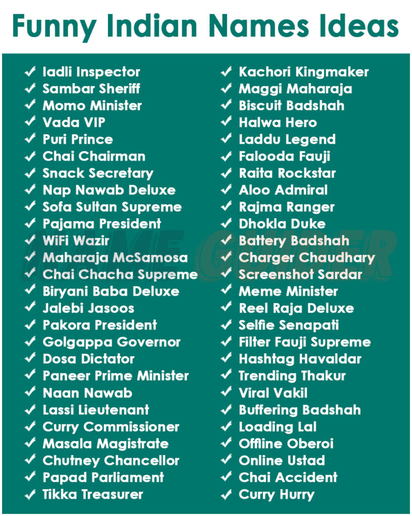 Funny Indian Names Ideas