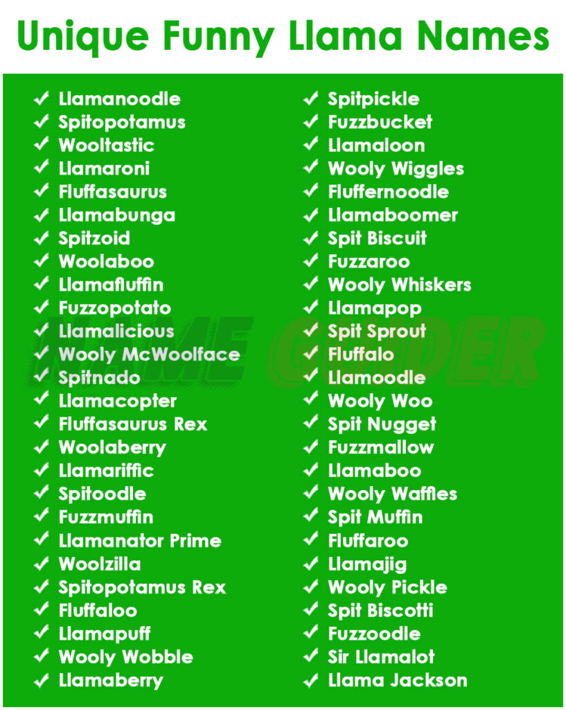 Unique Funny Llama Names