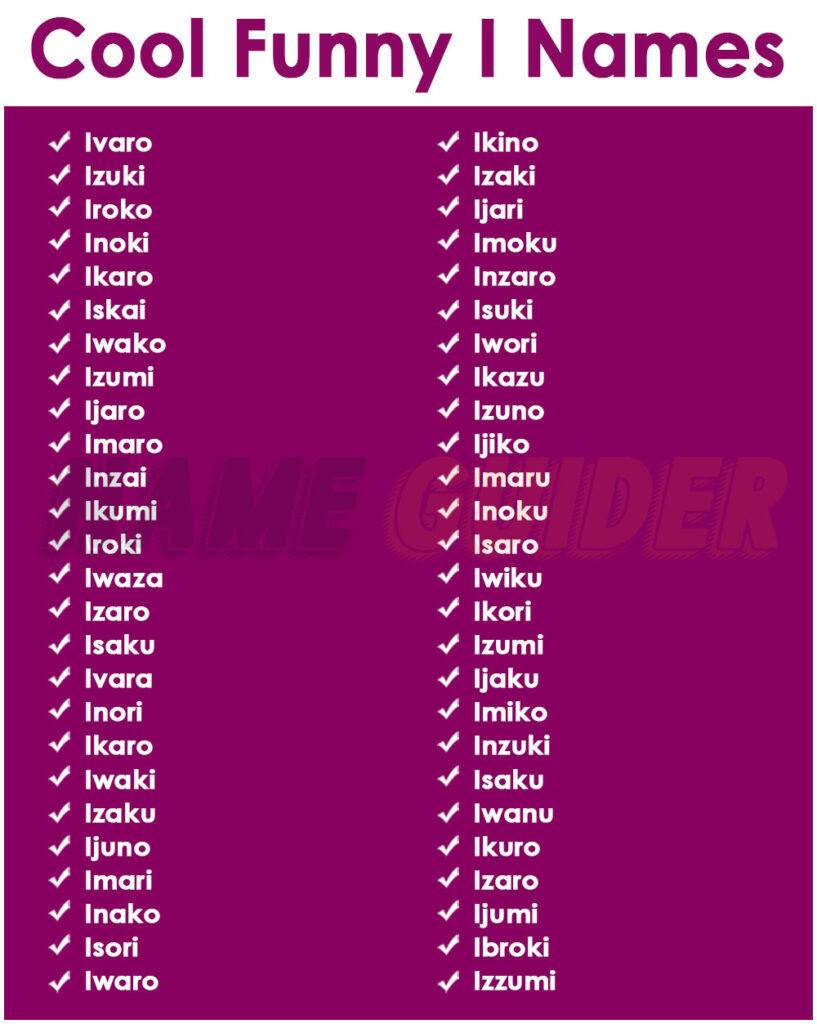 Cool Funny I Names